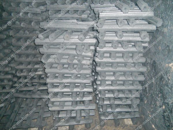 finished charcoal briquettes